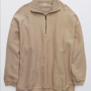 NWOT Good Vibes Corded Oversized Aerie Quarterzip